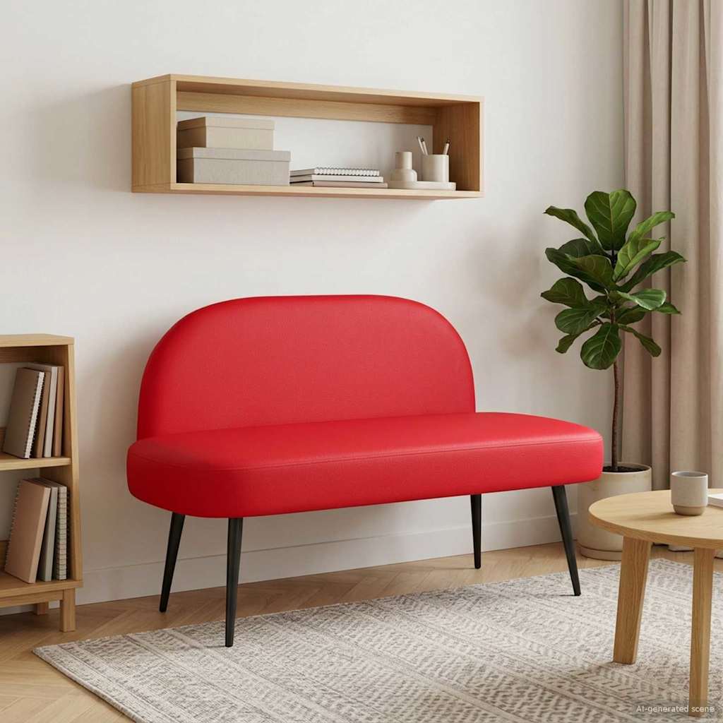 Beklede bank met rugleuning Rood 110 x 60 x 76 cm Kunstleer is nu te koop bij PeponiXL, paradijselijk wonen!