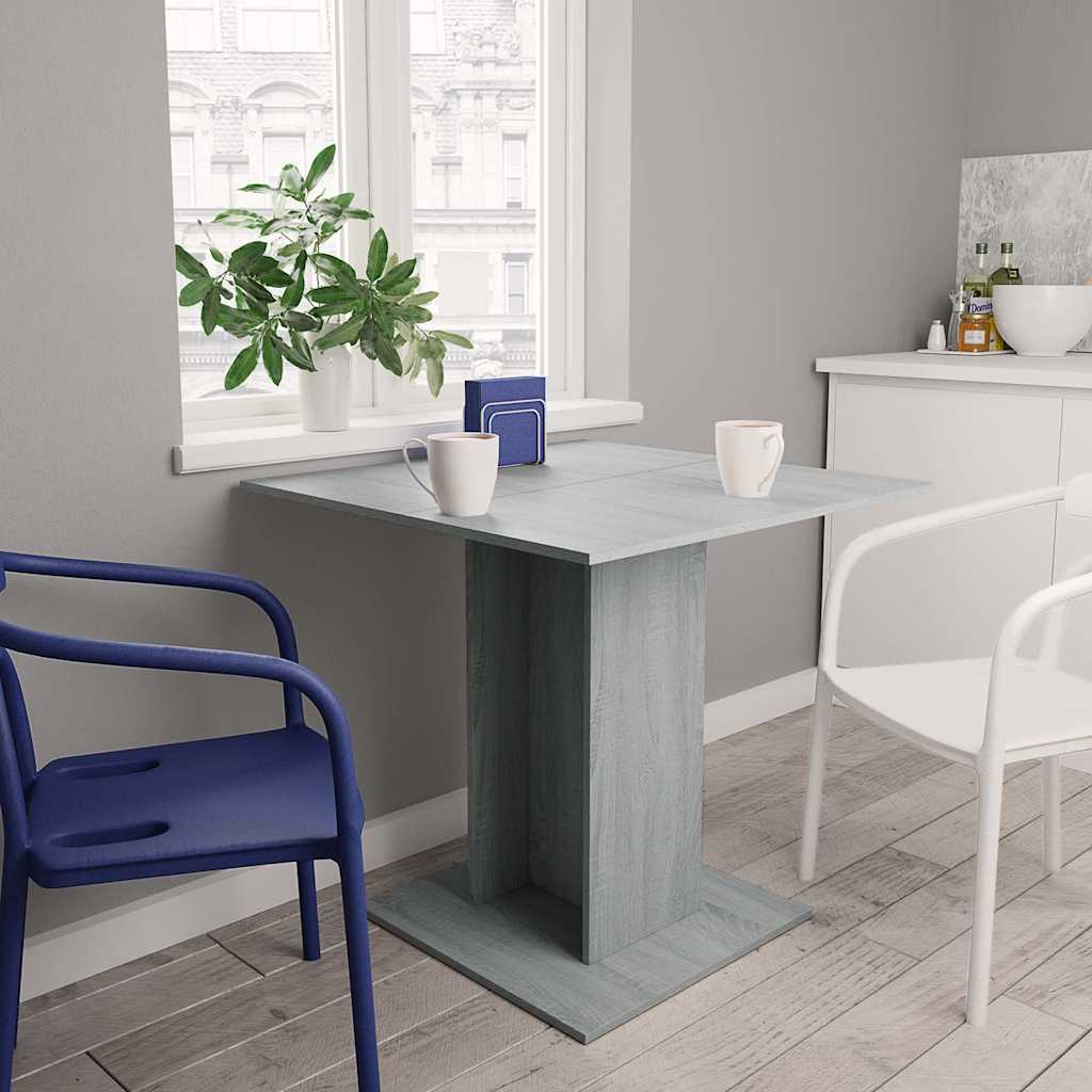 Eettafel 80x80x75 cm bewerkt hout grijs sonoma eikenkleurig is nu te koop bij PeponiXL, paradijselijk wonen!