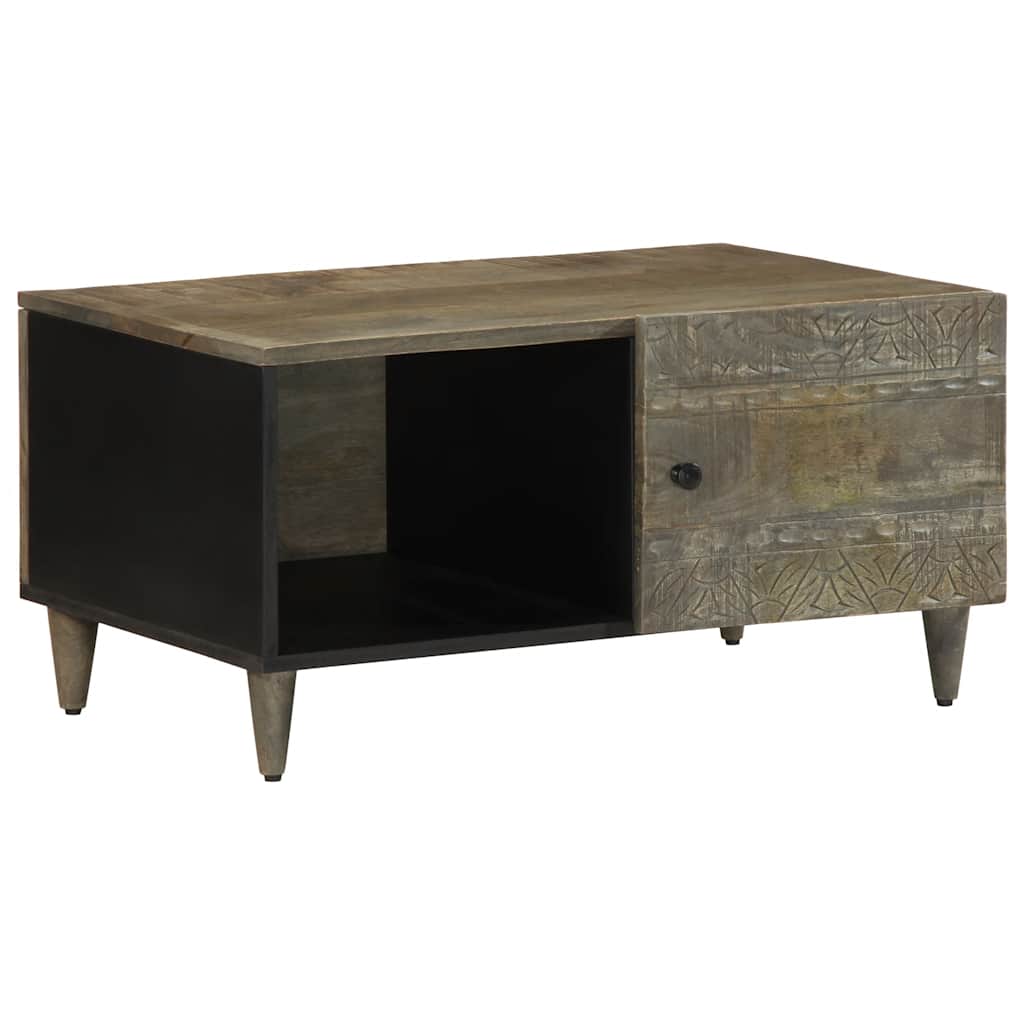 Salontafel 80x50x40 cm massief mangohout lichtgrijs is nu te koop bij PeponiXL, paradijselijk wonen!