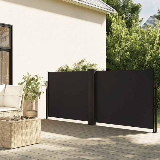 Windscherm uittrekbaar 120x1200 cm zwart is nu te koop bij PeponiXL, paradijselijk wonen!