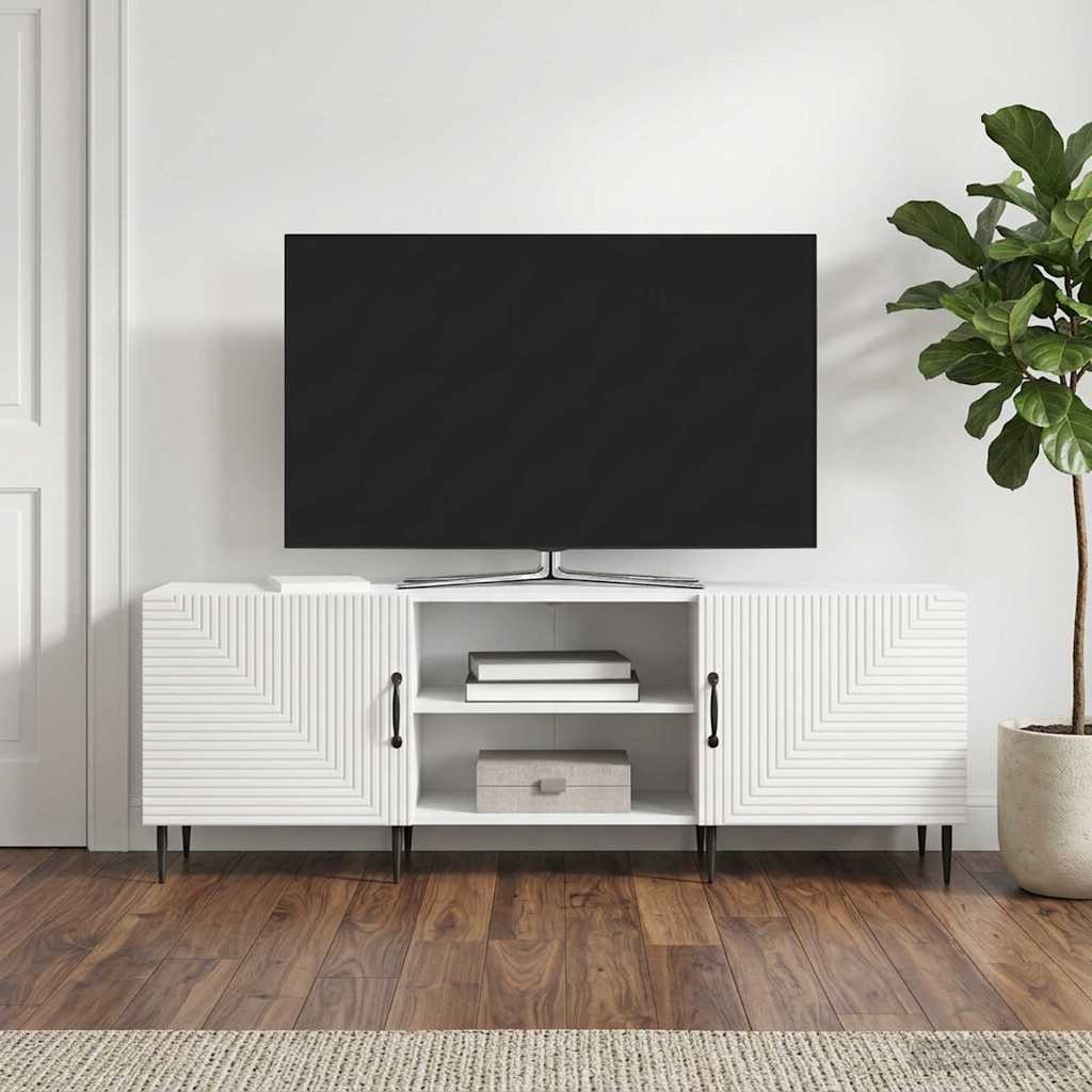 TV-kast Hoogglans Wit 150 x 31 x 50 cm Bewerkt hout is nu te koop bij PeponiXL, paradijselijk wonen!