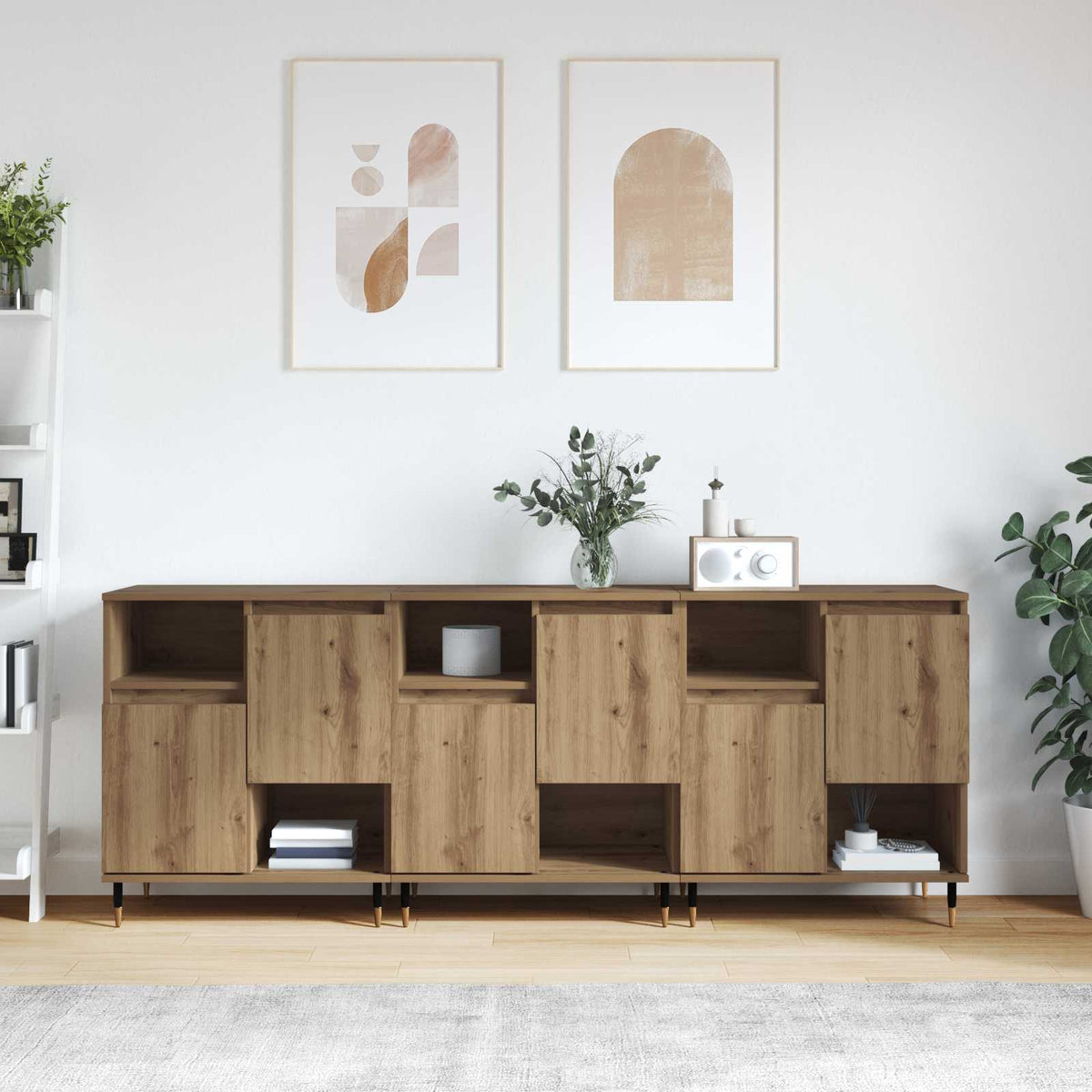 Dressoirs 3 pcs Artisan Eiken is nu te koop bij PeponiXL, paradijselijk wonen!