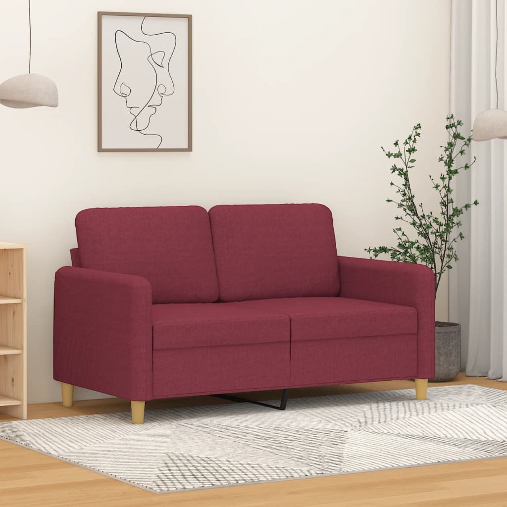 Tweezitsbank 120 cm stof wijnrood is nu te koop bij PeponiXL, paradijselijk wonen!