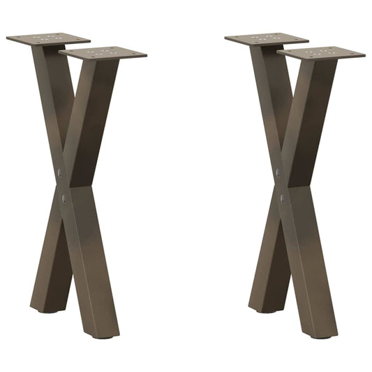 Salontafelpoten 2 st X-vormig 28x(42-43) cm staal naturel is nu te koop bij PeponiXL, paradijselijk wonen!