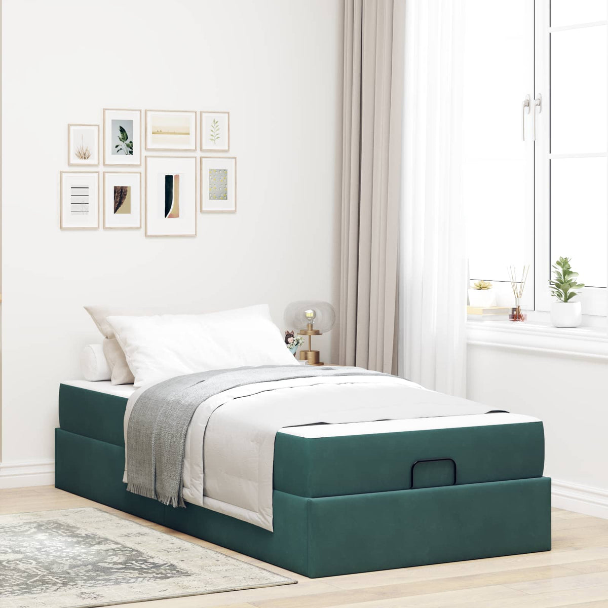Bedframe met matras 2 pcs Groen Fluweel is nu te koop bij PeponiXL, paradijselijk wonen!