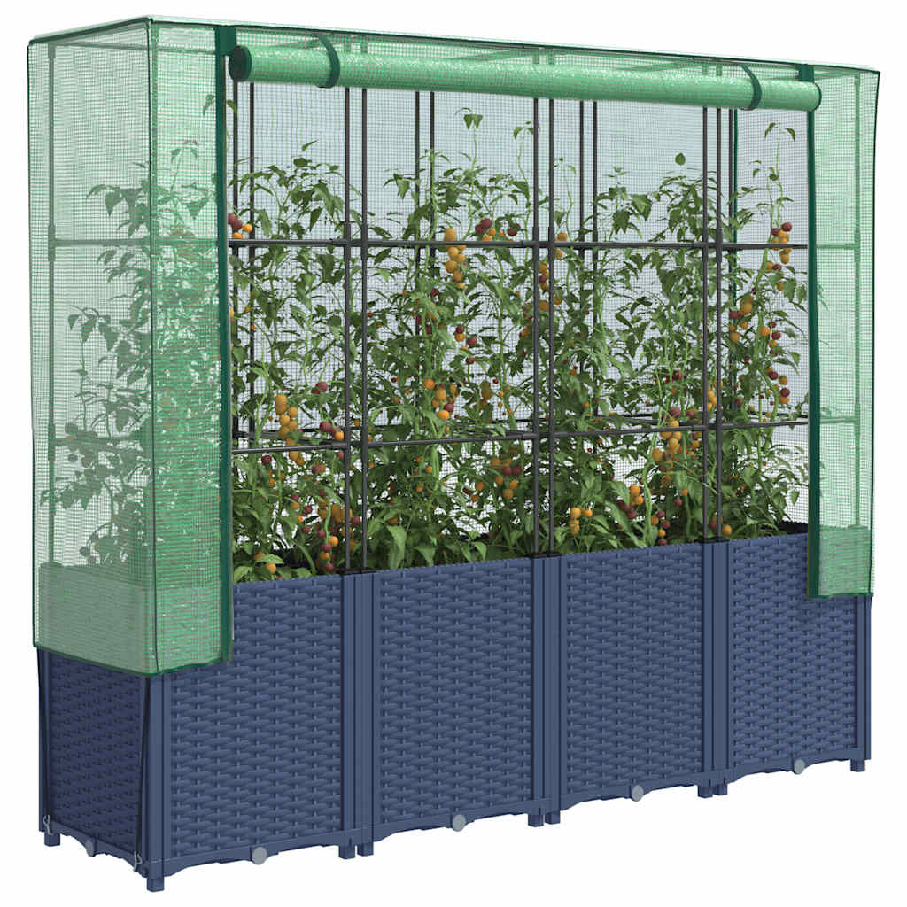 Verhoogde plantenbak met kashoes rotanlook 160x40x153 cm is nu te koop bij PeponiXL, paradijselijk wonen!