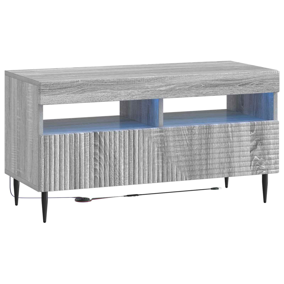 LED tv-meubel Grijs Sonoma Bewerkt hout is nu te koop bij PeponiXL, paradijselijk wonen!