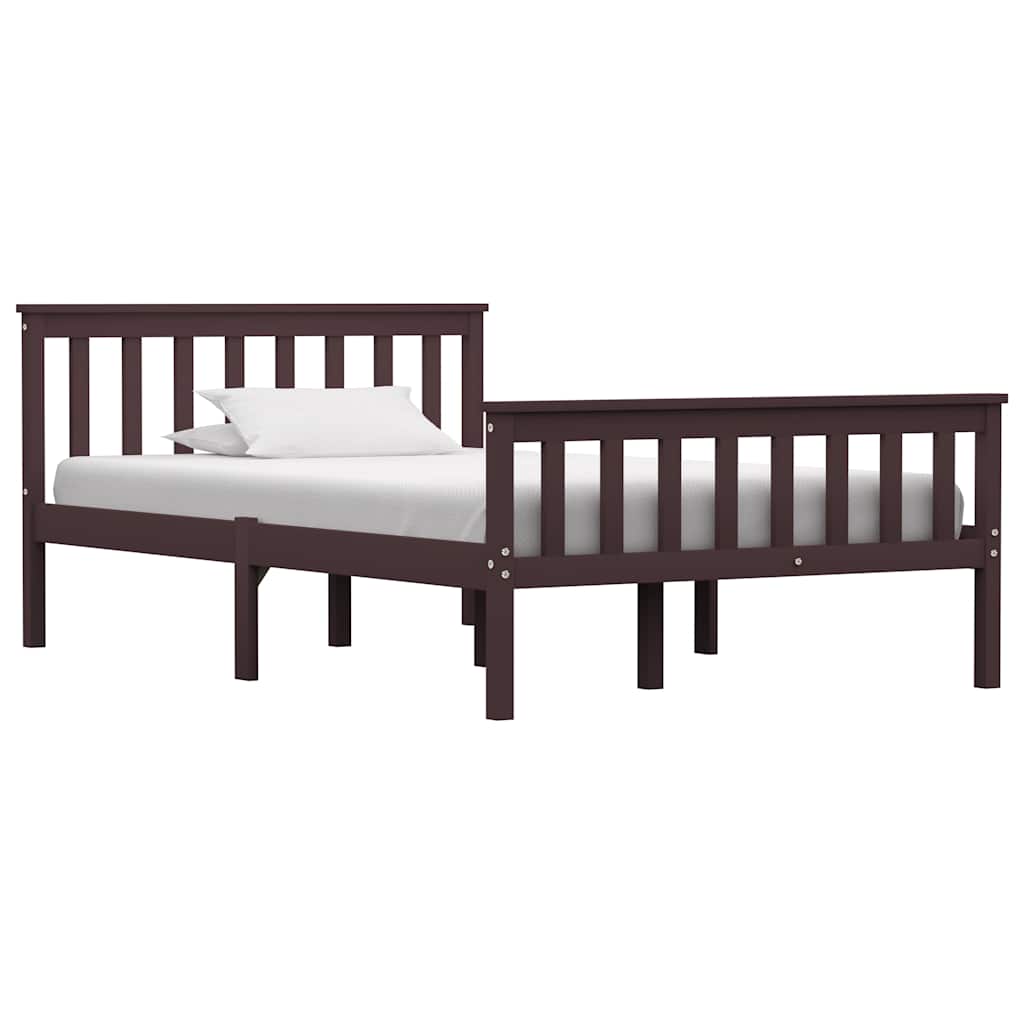 Bedframe massief grenenhout donkerbruin 120x200 cm is nu te koop bij PeponiXL, paradijselijk wonen!