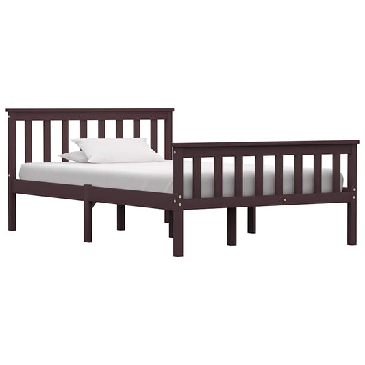 Bedframe massief grenenhout donkerbruin 120x200 cm is nu te koop bij PeponiXL, paradijselijk wonen!