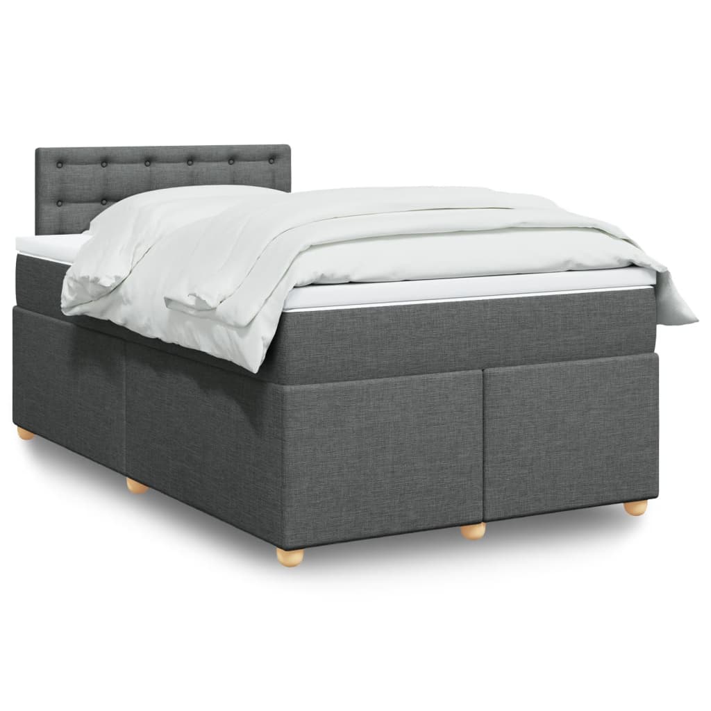 Boxspring met matras stof donkergrijs 120x200 cm is nu te koop bij PeponiXL, paradijselijk wonen!