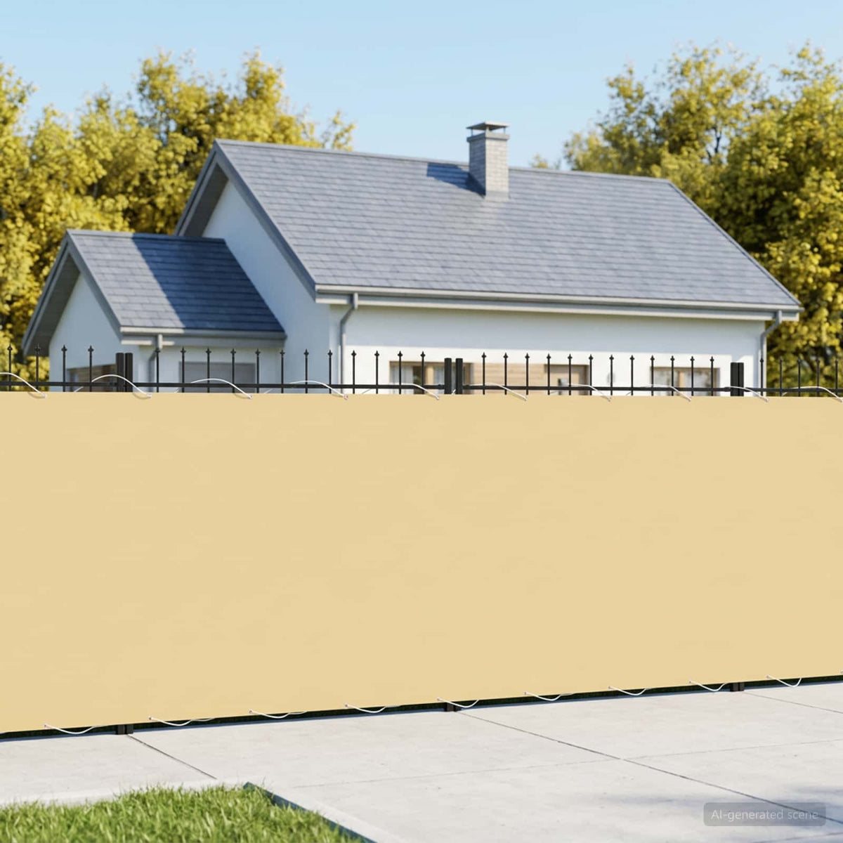 Balkon Privacy Scherm 1,5 x 15 m Stof met PU-coating Beige is nu te koop bij PeponiXL, paradijselijk wonen!