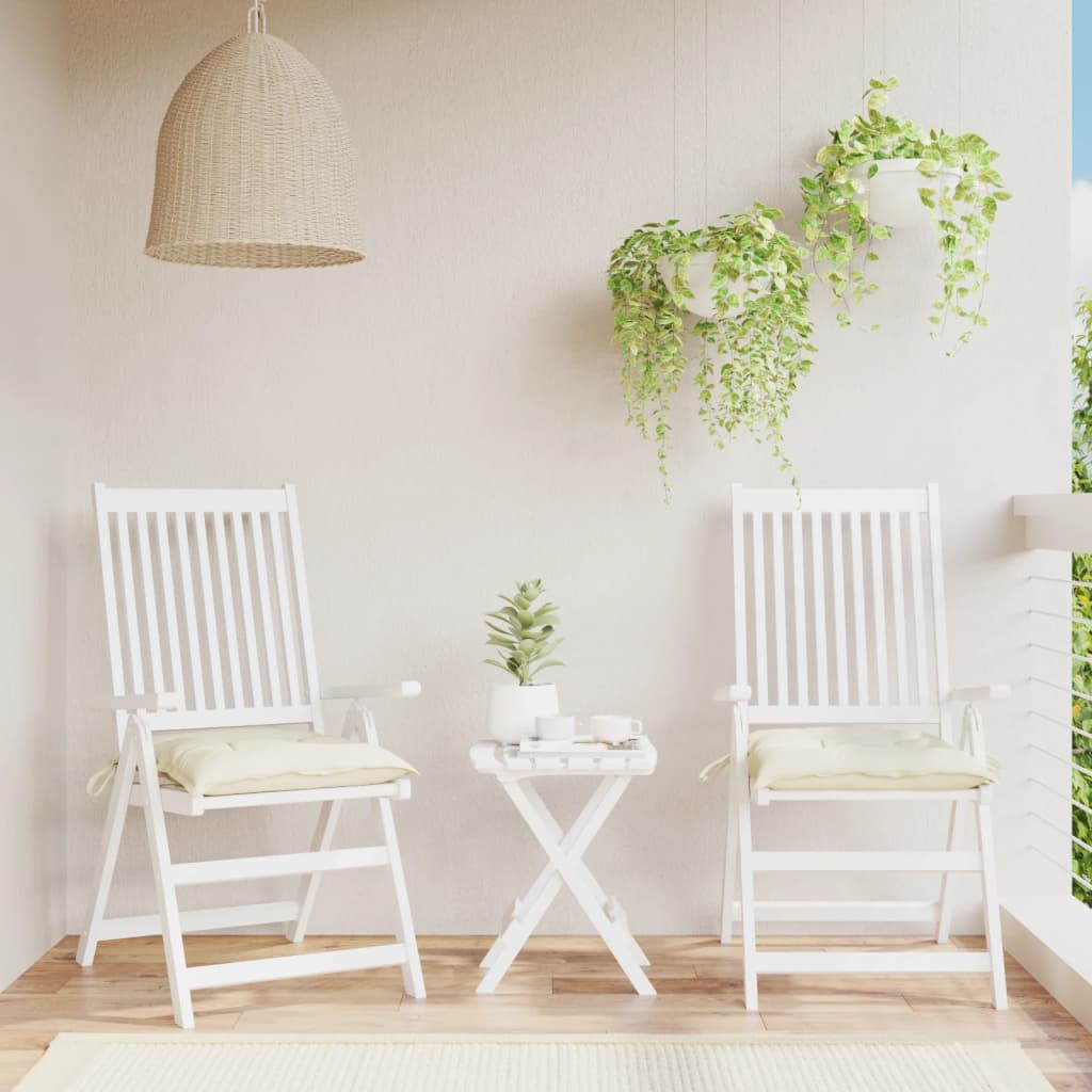 Stoelkussens 2 st 50x50x7 cm oxford stof crèmewit is nu te koop bij PeponiXL, paradijselijk wonen!