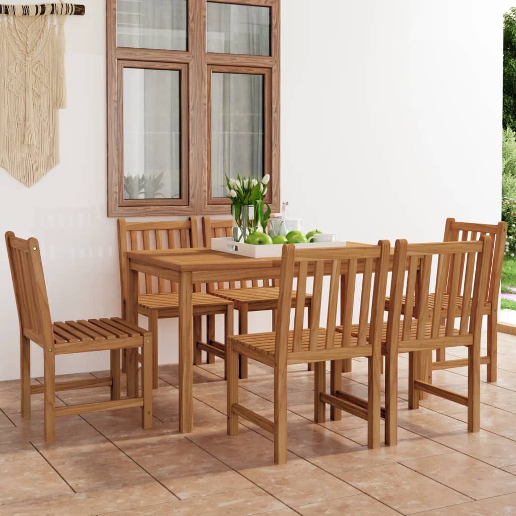 7-delige tuinset 140x80 cm massief teakhout is nu te koop bij PeponiXL, paradijselijk wonen!
