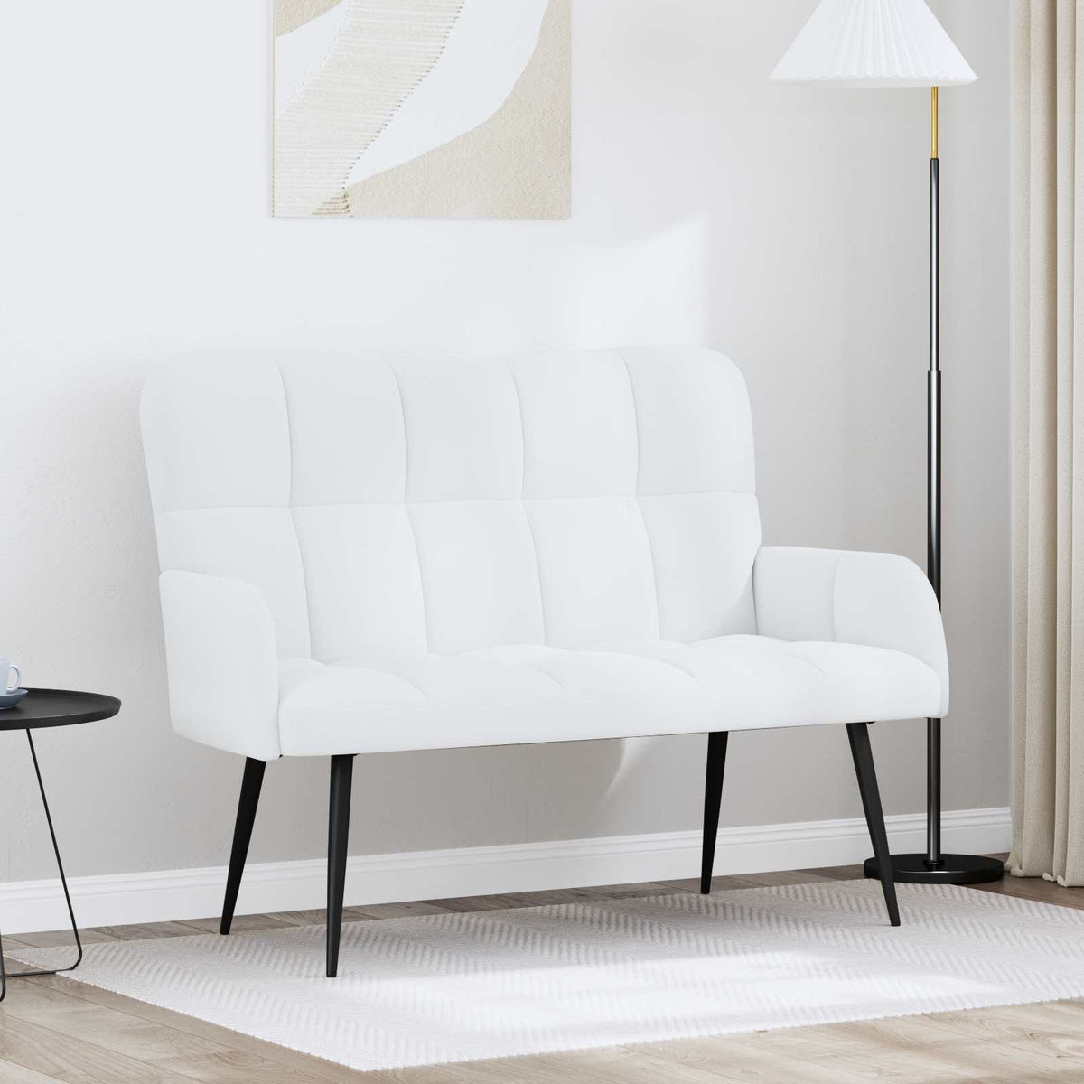 Twee Persoons Sofa Wit 115 x 61 x 87 cm Stof is nu te koop bij PeponiXL, paradijselijk wonen!