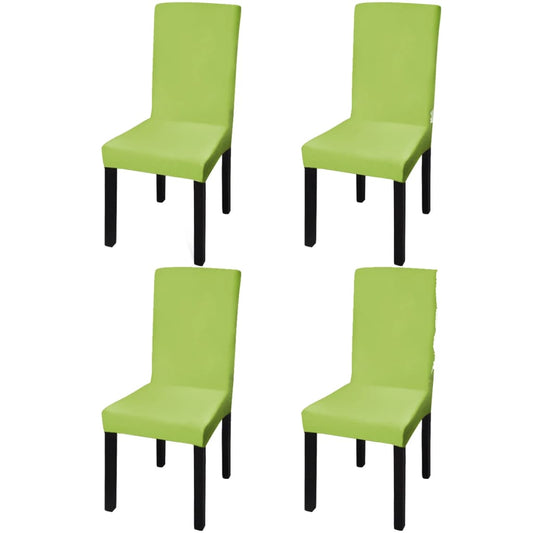Stoelhoezen 4 st stretch recht groen is nu te koop bij PeponiXL, paradijselijk wonen!
