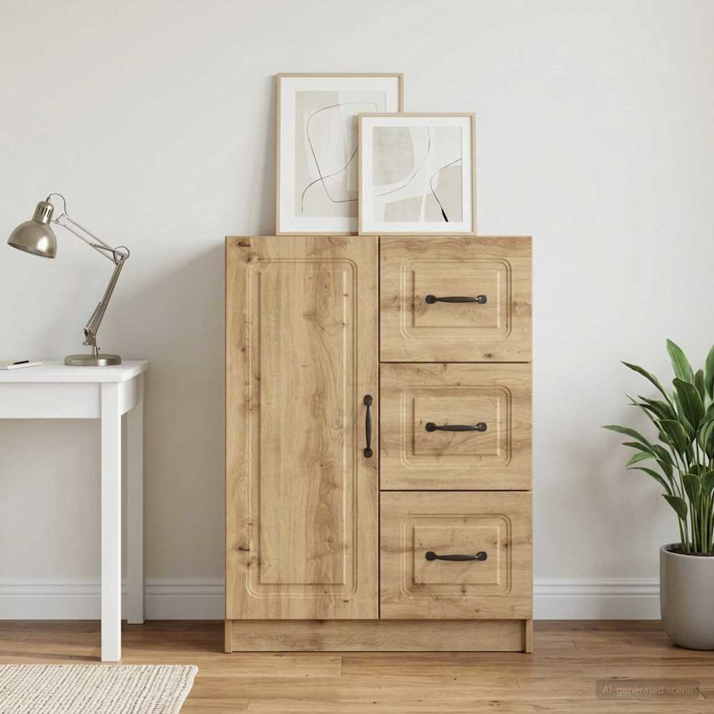 Dressoir Artisanaal eiken 66 x 34,5 x 87 cm Bewerkt hout is nu te koop bij PeponiXL, paradijselijk wonen!
