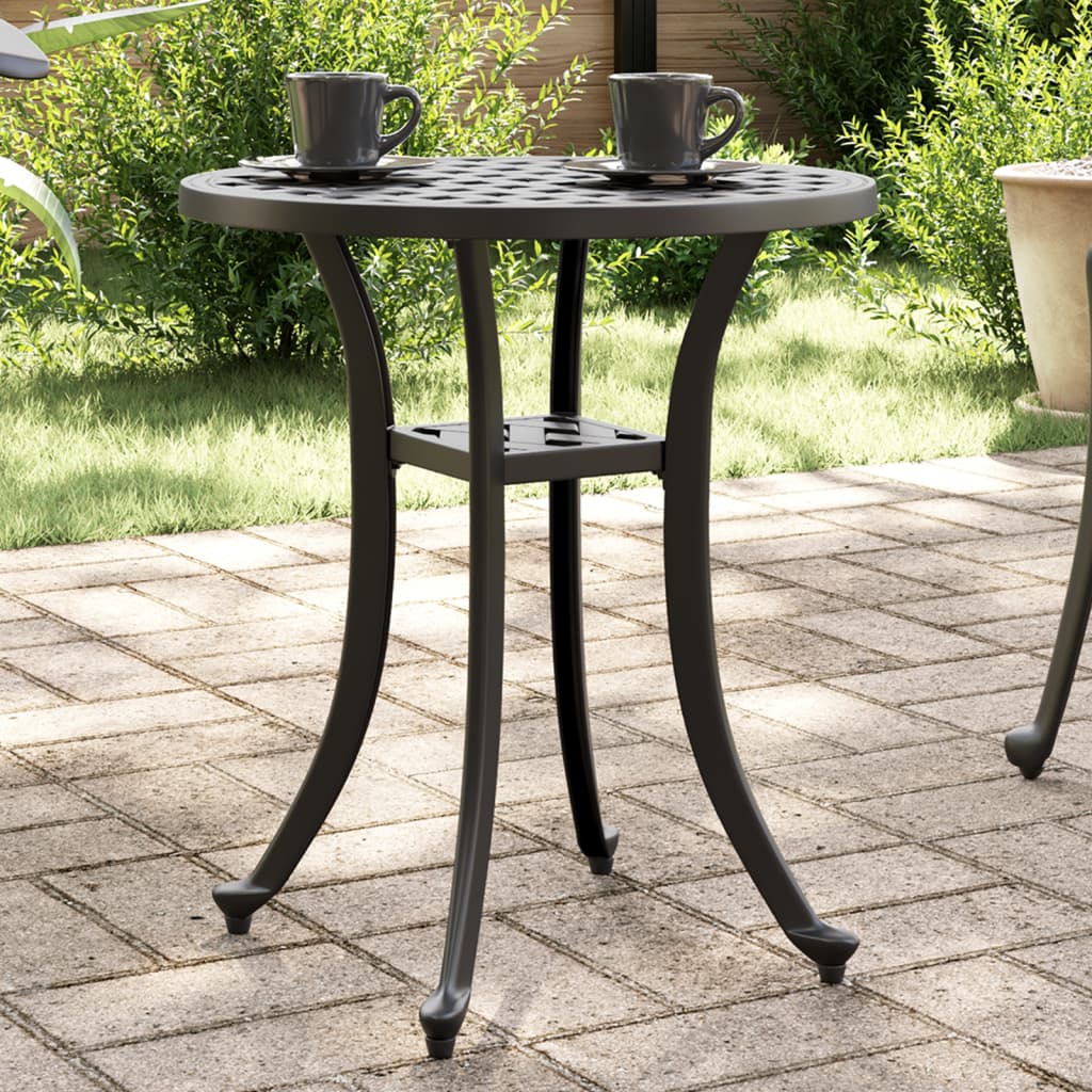 Tuintafel Ø 48x53 cm gietaluminium zwart is nu te koop bij PeponiXL, paradijselijk wonen!