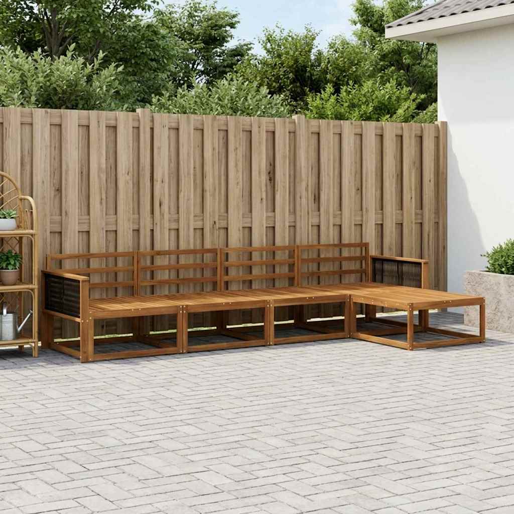 Buiten bankenset 5 pcs Naturel Massief Acaciahout is nu te koop bij PeponiXL, paradijselijk wonen!