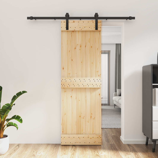 Schuifdeur Naturel en Zwart 70 x 210 cm Massief Grenenhout is nu te koop bij PeponiXL, paradijselijk wonen!