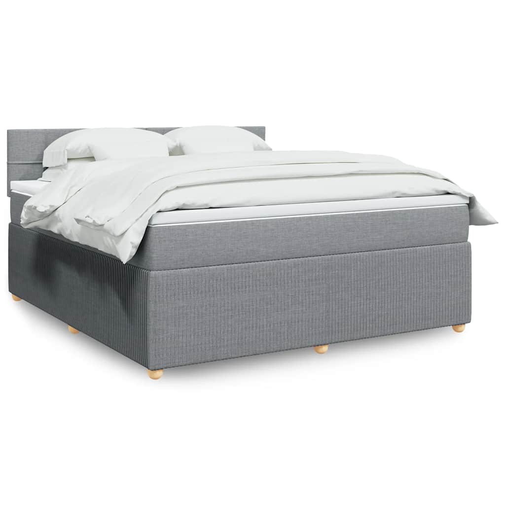 Boxspring met matras stof lichtgrijs 180x200 cm is nu te koop bij PeponiXL, paradijselijk wonen!