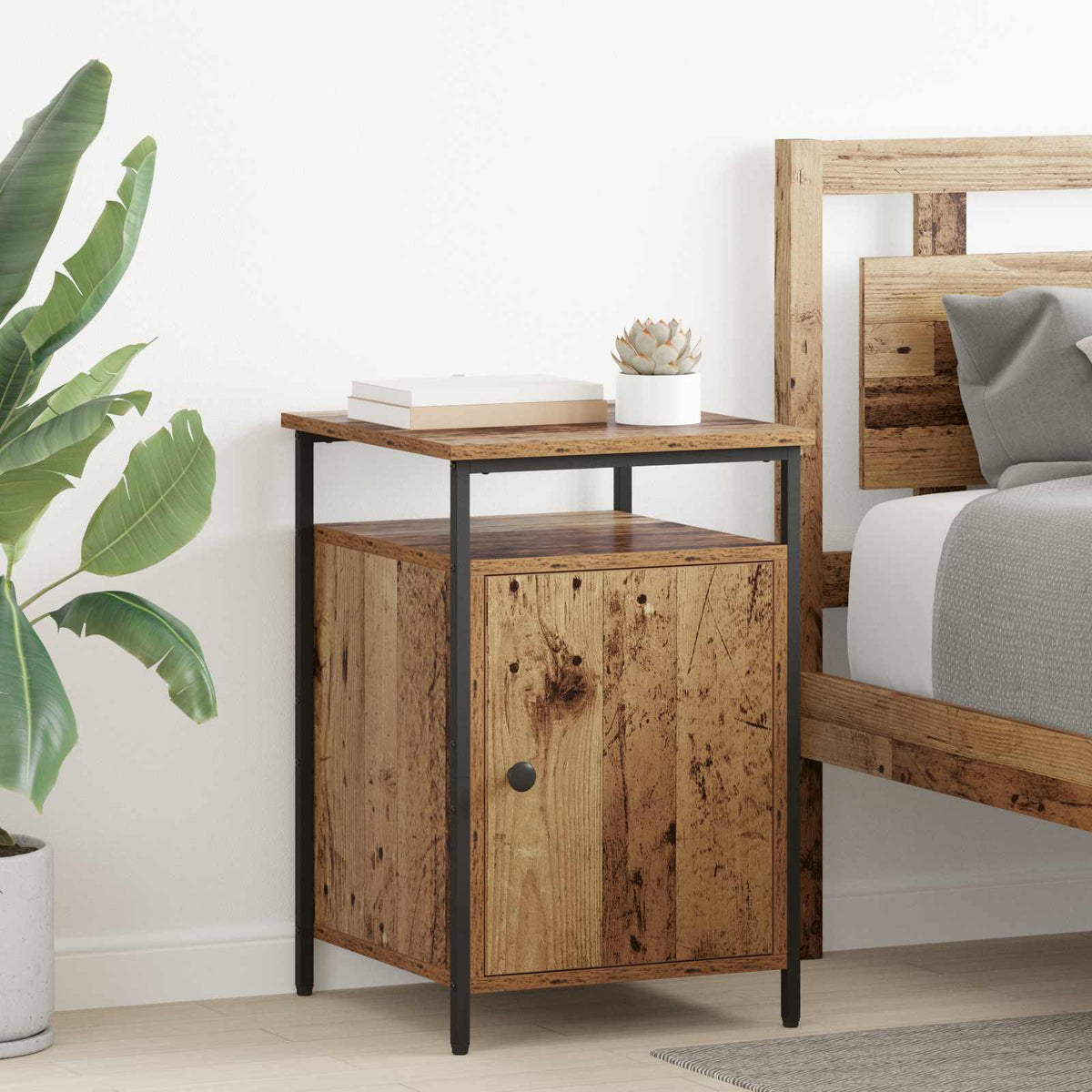 Nachtkastje 2 pcs Oudhout 40 x 42 x 60cm Bewerkt hout is nu te koop bij PeponiXL, paradijselijk wonen!