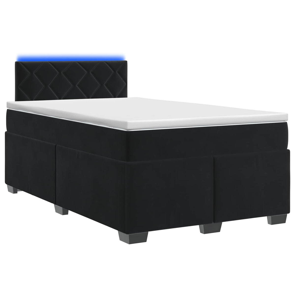 Boxspring Bed met Matras en LED Zwart 120 x 190 cm fluweel is nu te koop bij PeponiXL, paradijselijk wonen!