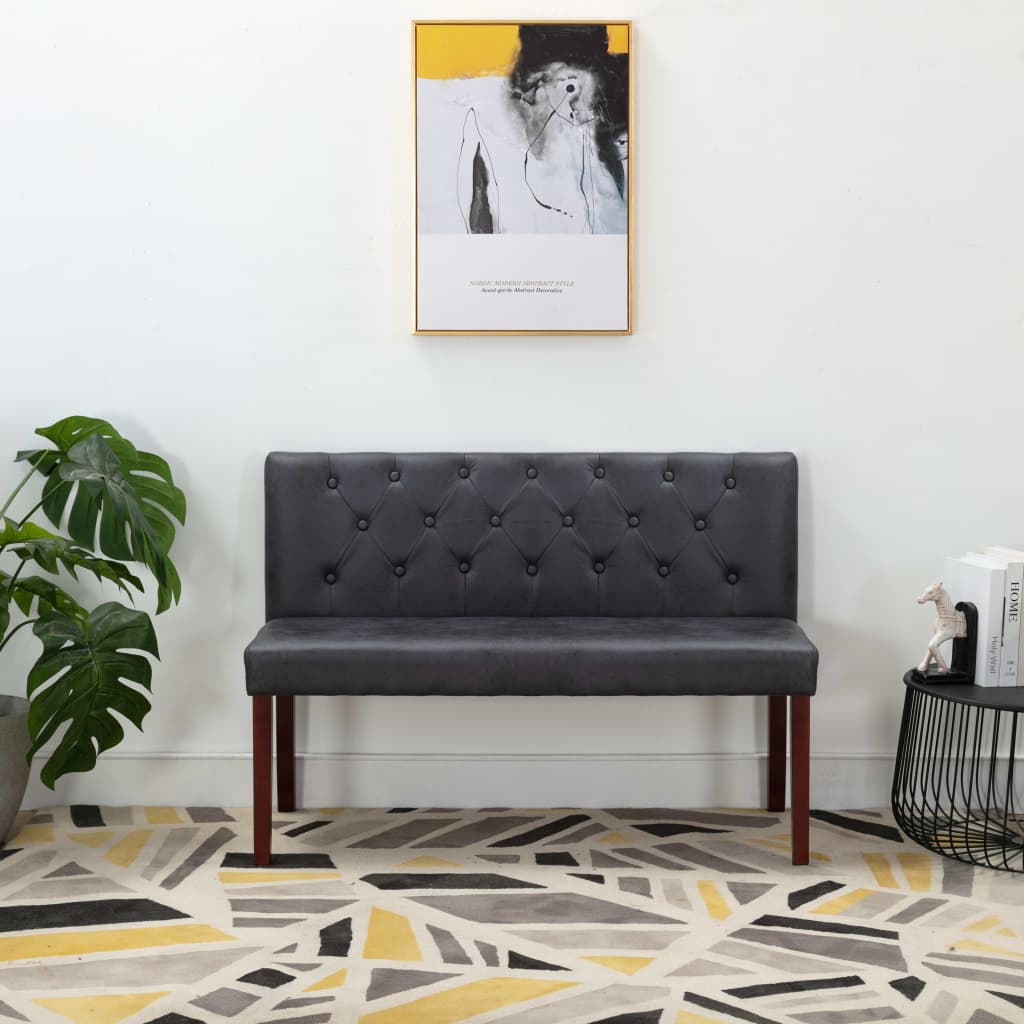 Bankje 120 cm kunstsuède grijs is nu te koop bij PeponiXL, paradijselijk wonen!