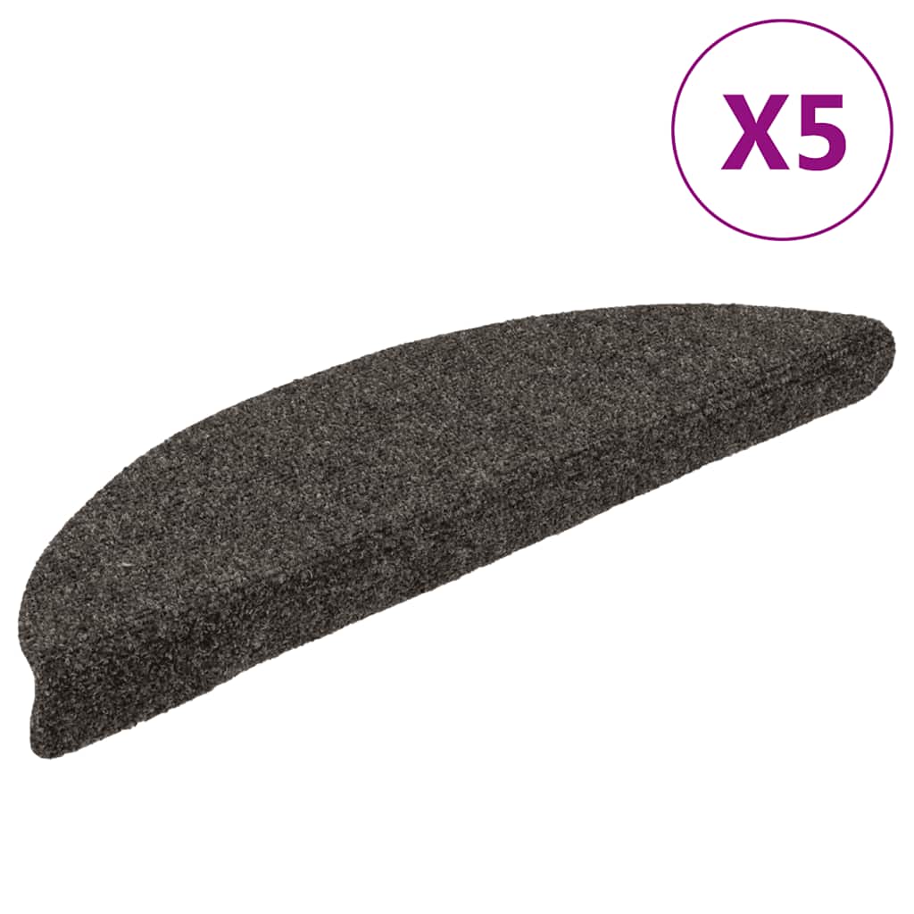 Trapmatten Zelfklevend 5 stuks 56x17x3 cm Antraciet Halfrond is nu te koop bij PeponiXL, paradijselijk wonen!