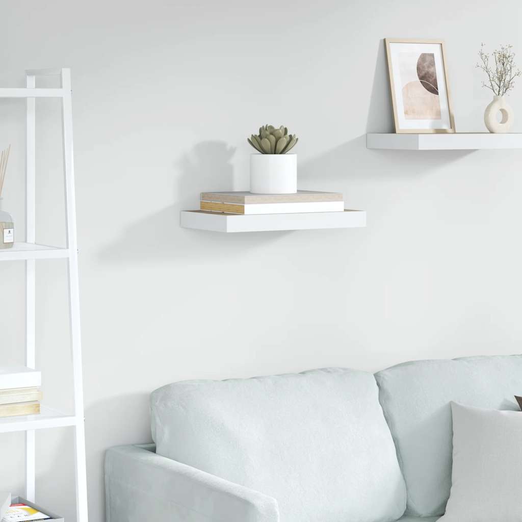Wandschap zwevend 40x23,5x3,8 cm MDF eikenkleurig en wit is nu te koop bij PeponiXL, paradijselijk wonen!