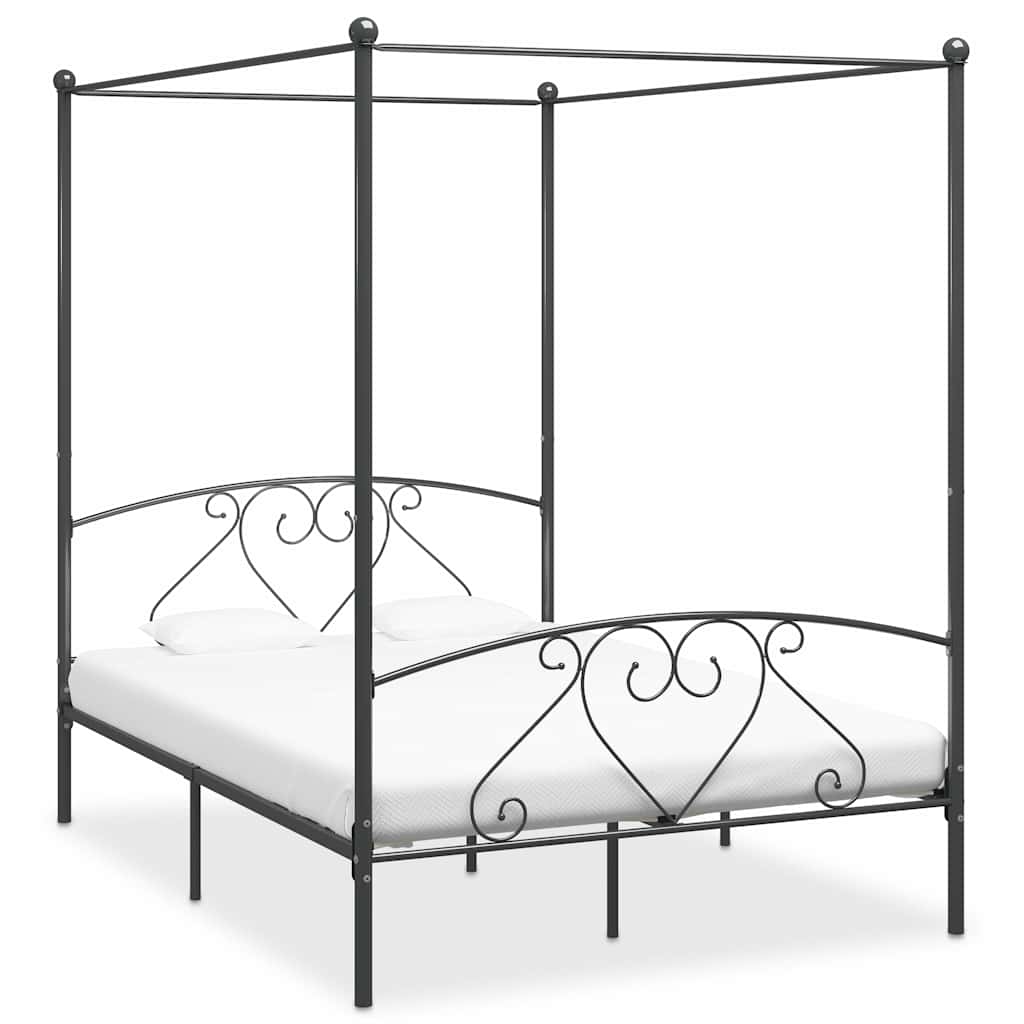 Hemelbedframe metaal grijs 160x200 cm is nu te koop bij PeponiXL, paradijselijk wonen!