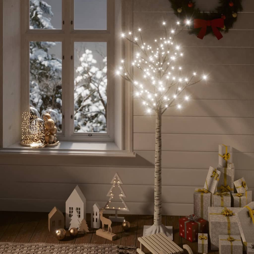 Kerstboom wilg met 156 koudwitte LED's binnen en buiten 1,5 m is nu te koop bij PeponiXL, paradijselijk wonen!