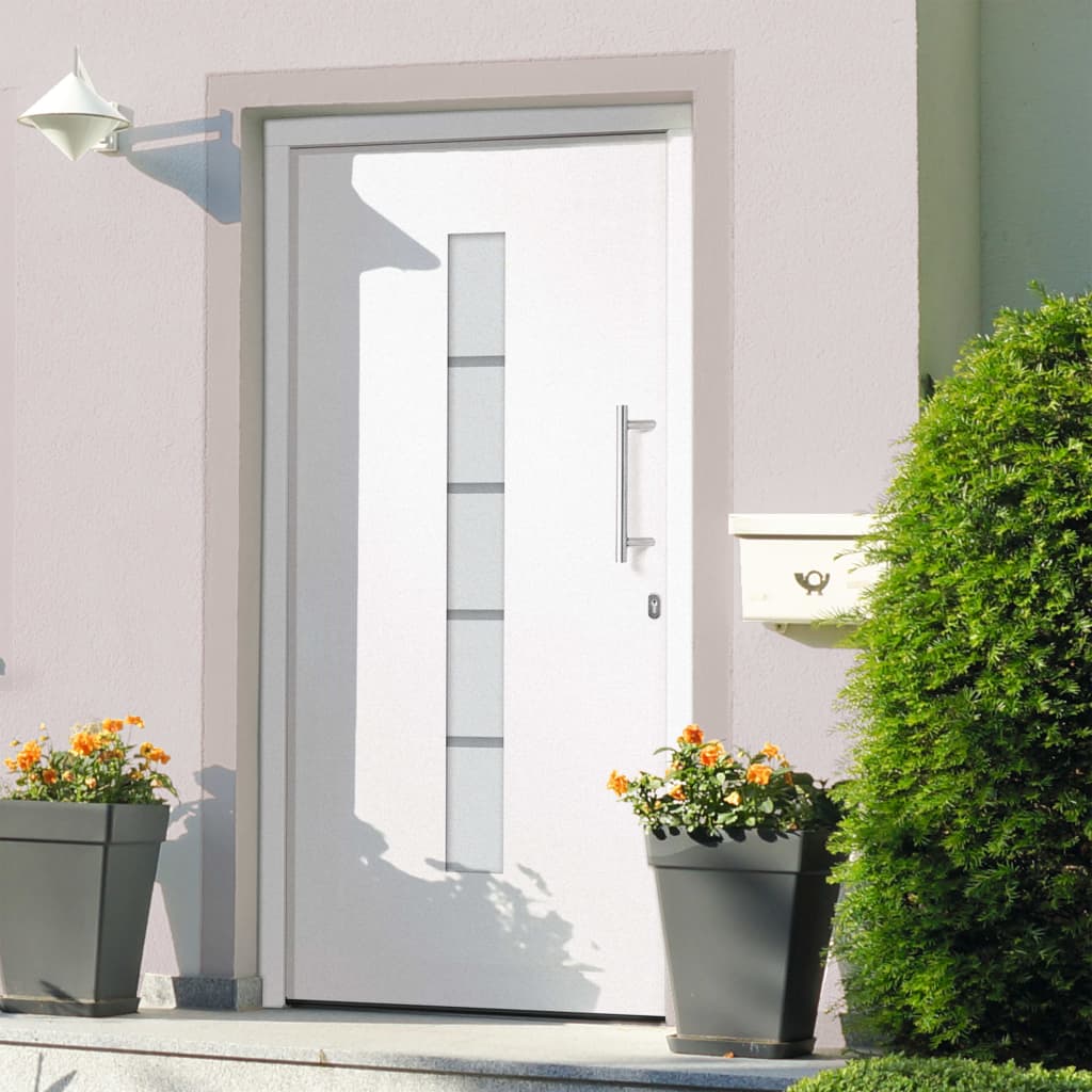 Voordeur 100x200 cm aluminium en PVC wit is nu te koop bij PeponiXL, paradijselijk wonen!