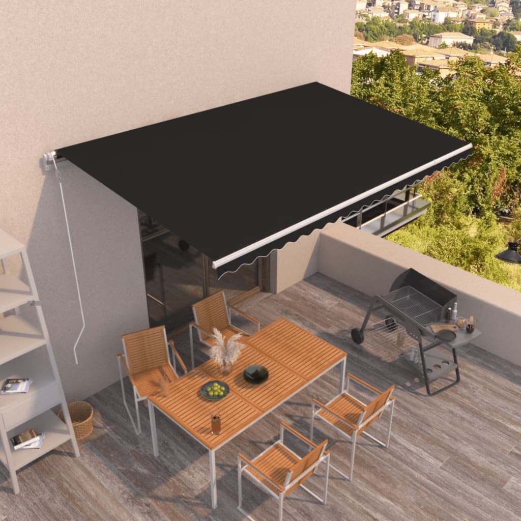Luifel automatisch uittrekbaar 500x350 cm antracietkleurig is nu te koop bij PeponiXL, paradijselijk wonen!