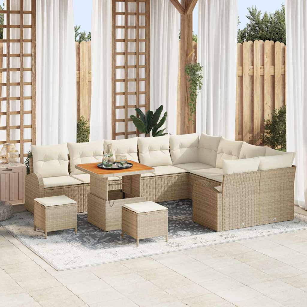 Tuin Sofa Set 12 st 11-Aantal zitplaatsen Beige en Crème is nu te koop bij PeponiXL, paradijselijk wonen!