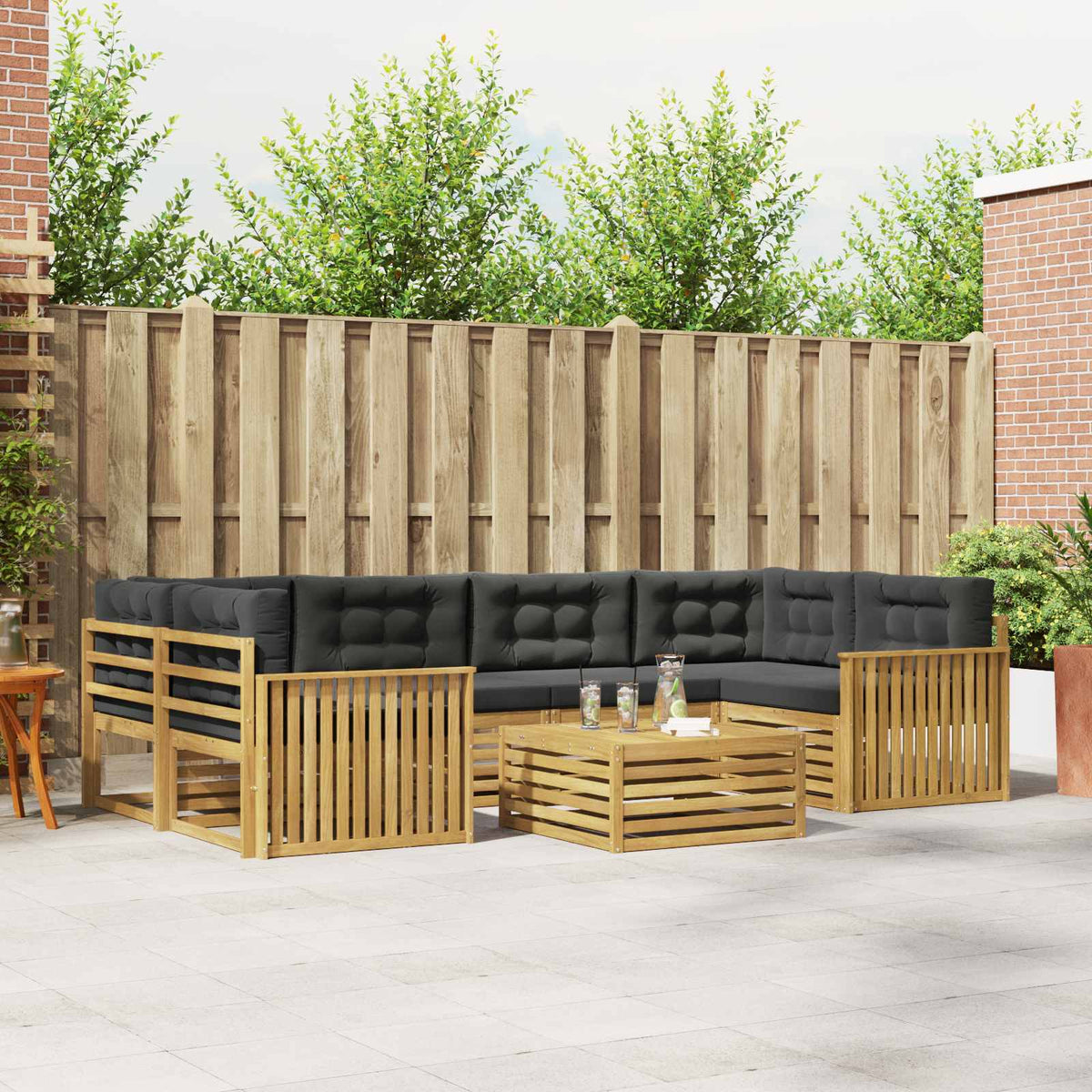 Buiten bankenset 7 pcs Wit en antracietkleurig is nu te koop bij PeponiXL, paradijselijk wonen!