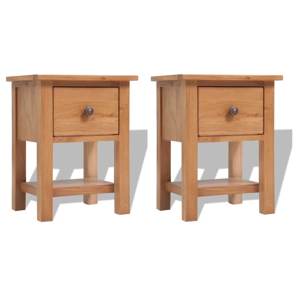 Nachtkastjes 2 st 36x30x47 cm massief eikenhout is nu te koop bij PeponiXL, paradijselijk wonen!