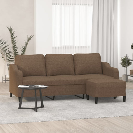 Driezitsbank met voetenbank 180 cm stof bruin is nu te koop bij PeponiXL, paradijselijk wonen!