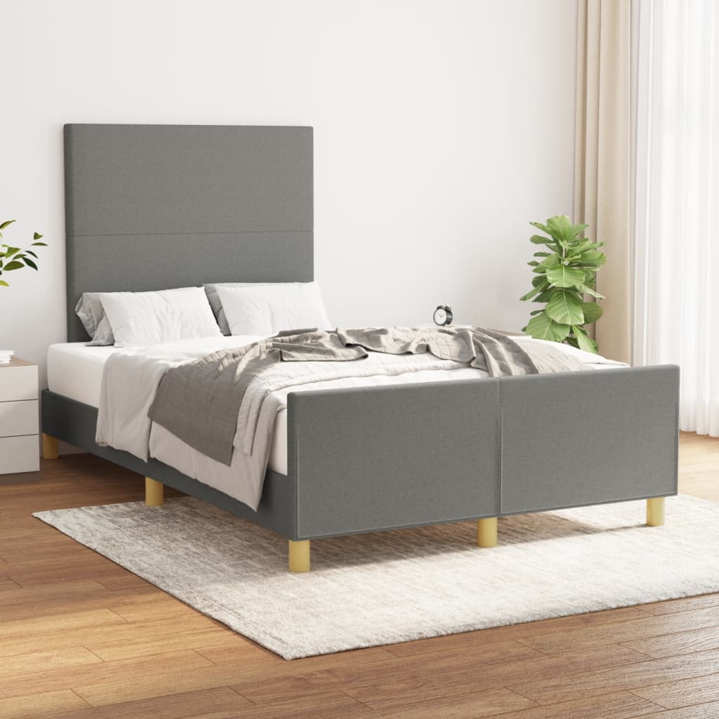 Bedframe zonder matras 120x190 cm stof donkergrijs is nu te koop bij PeponiXL, paradijselijk wonen!
