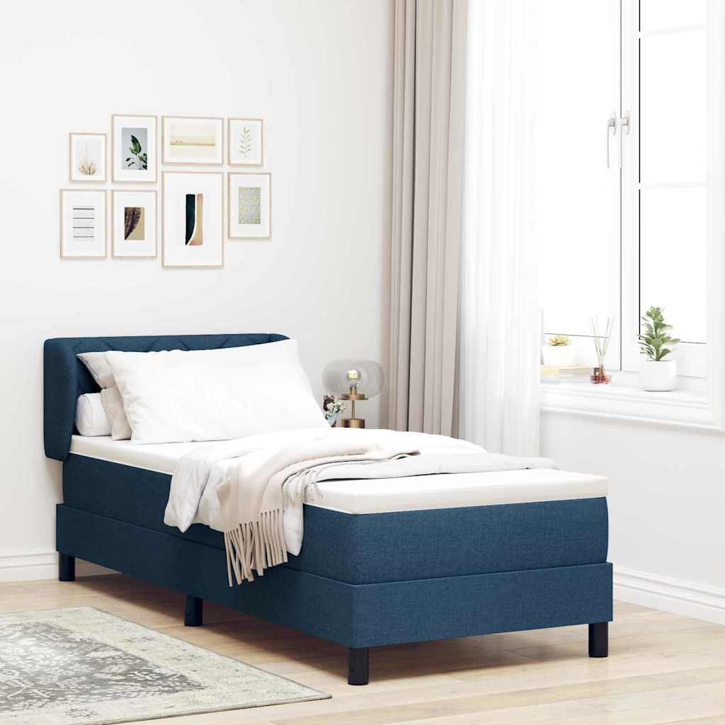 Boxspringbed met matras met hoofdeinde Blauw 80 x 200 cm Stof is nu te koop bij PeponiXL, paradijselijk wonen!