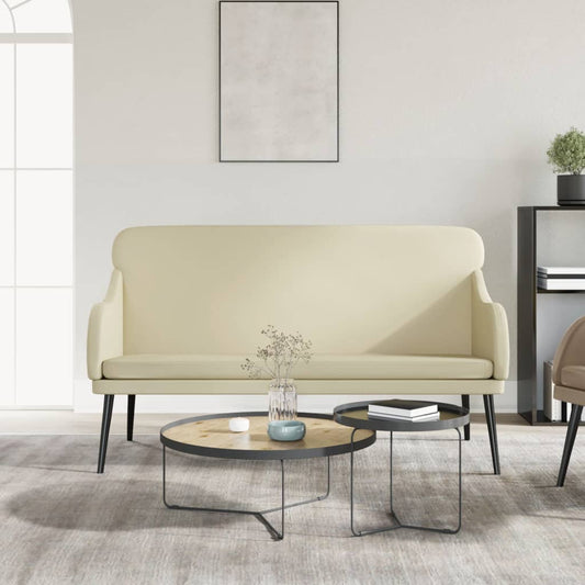 Bankje 110x76x80 cm kunstleer crèmekleurig is nu te koop bij PeponiXL, paradijselijk wonen!