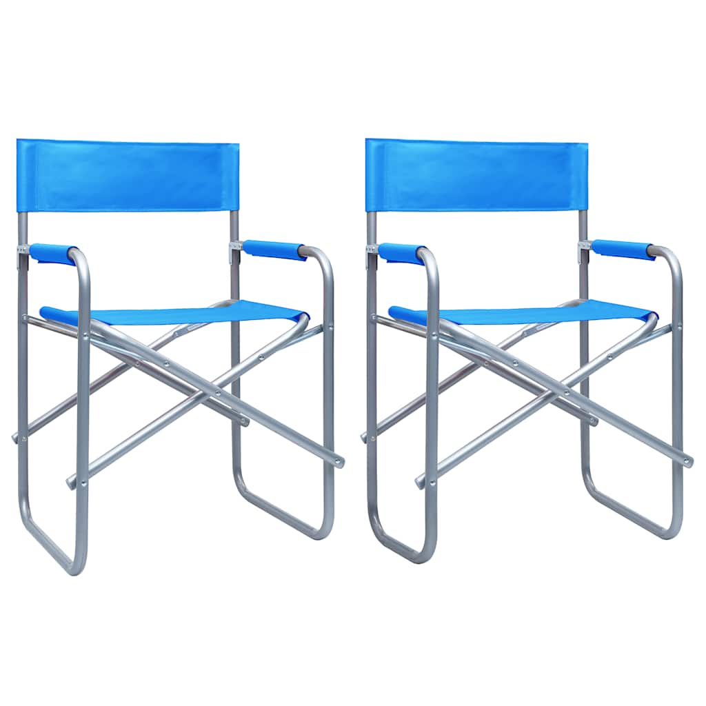 Regisseursstoelen 2 st staal blauw is nu te koop bij PeponiXL, paradijselijk wonen!