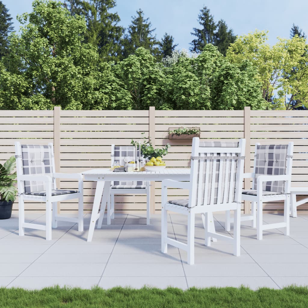 Tuinstoelkussens 4 st 100x50x3 cm oxford stof ruitpatroon grijs is nu te koop bij PeponiXL, paradijselijk wonen!