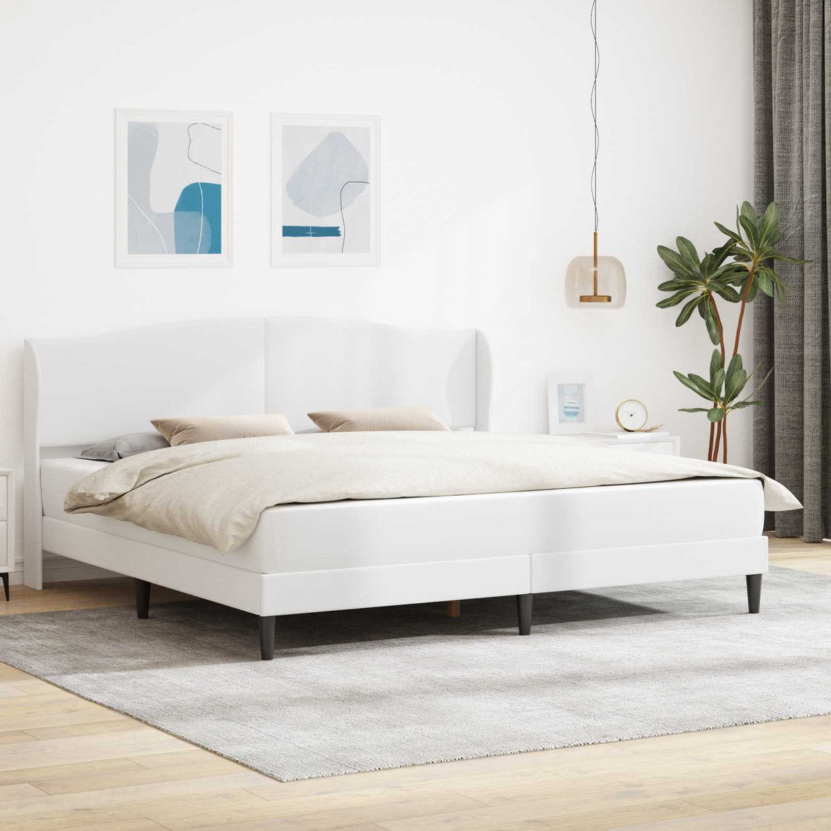 Bedframe met hoofdeinde Wit 180 x 200 cm Kunstleer is nu te koop bij PeponiXL, paradijselijk wonen!