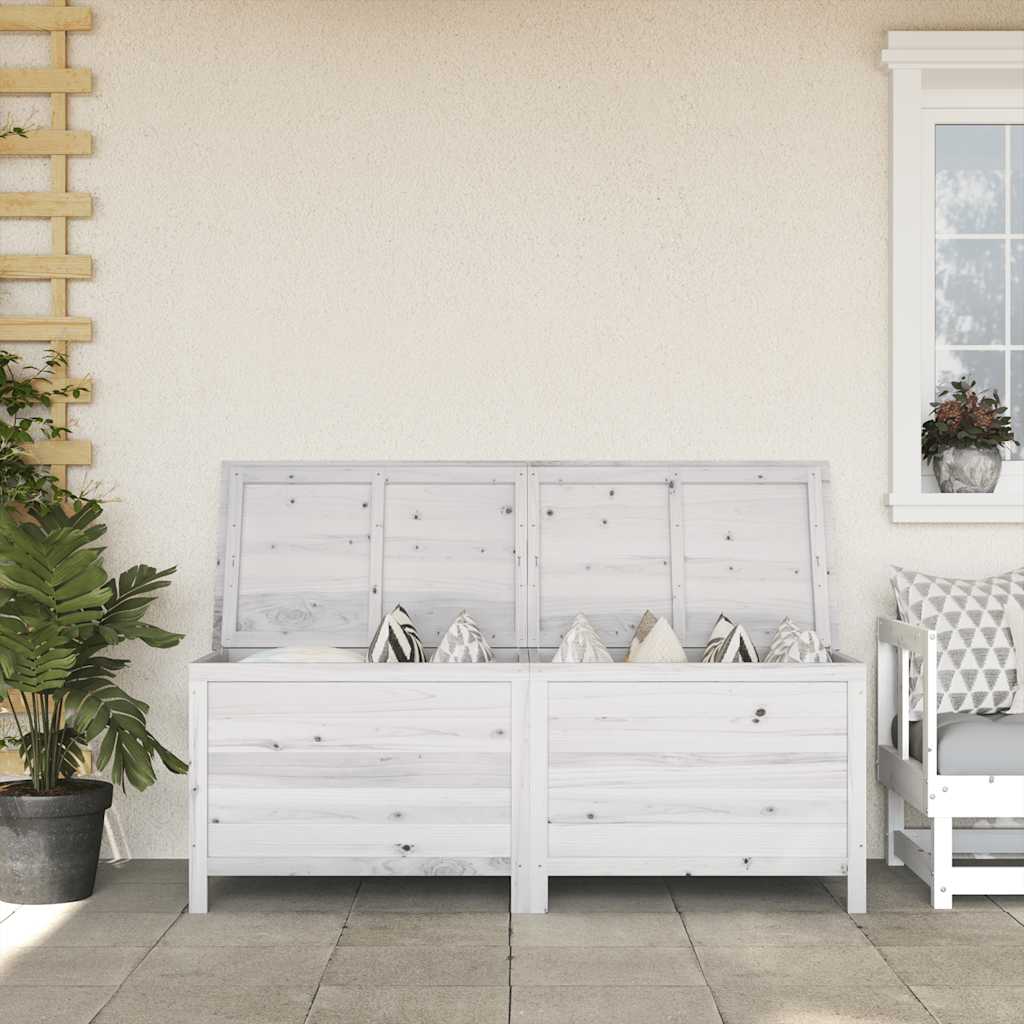 Tuinbox 150x50x56,5 cm massief vurenhout wit is nu te koop bij PeponiXL, paradijselijk wonen!
