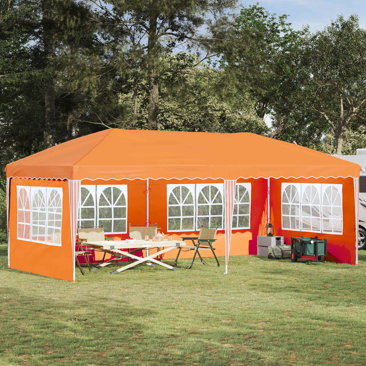 Pop-up Feesttent 575 x 289 x 245 cm Oranje is nu te koop bij PeponiXL, paradijselijk wonen!