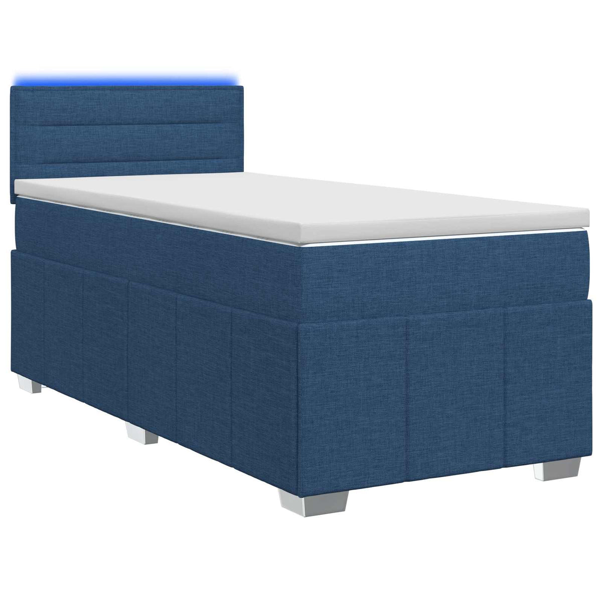 Boxspringbed met matras met hoofdeinde Blauw 100 x 200 cm Stof is nu te koop bij PeponiXL, paradijselijk wonen!
