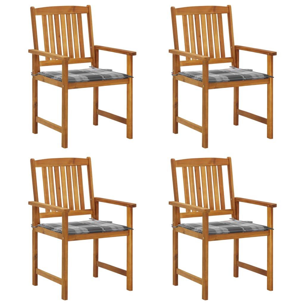 Tuinstoelen 4 st met kussens massief acaciahout is nu te koop bij PeponiXL, paradijselijk wonen!