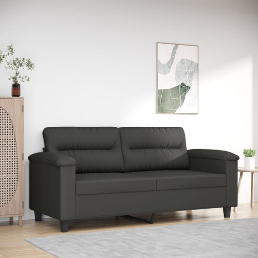 Tweezitsbank 140 cm microvezelstof donkergrijs is nu te koop bij PeponiXL, paradijselijk wonen!