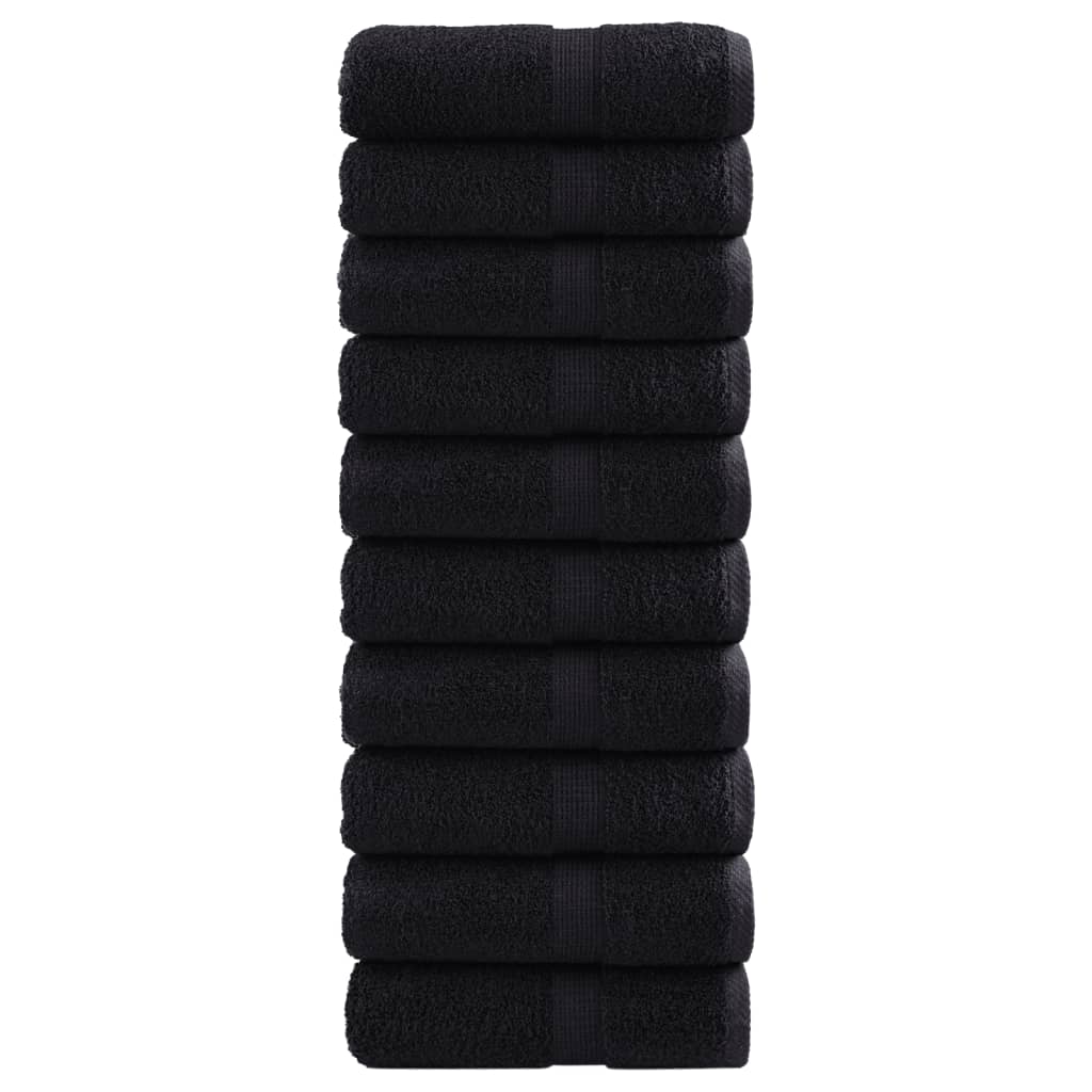 Premium washandjes SOLUND 10 stuks zwart 30x30 cm 600 g/m² is nu te koop bij PeponiXL, paradijselijk wonen!