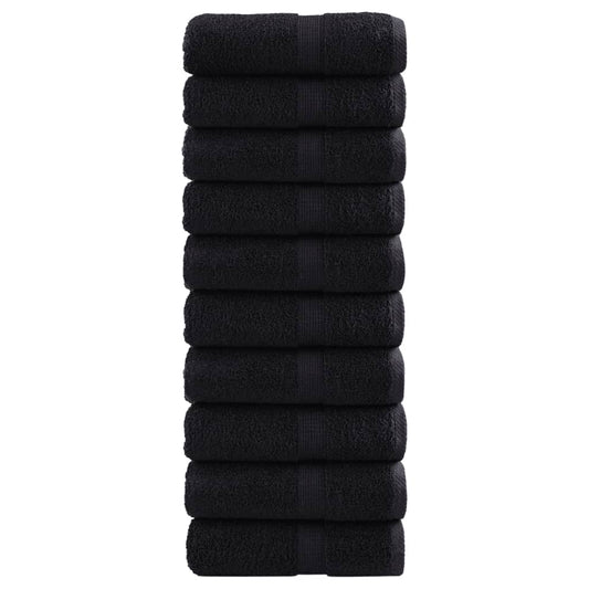 Premium washandjes SOLUND 10 stuks zwart 30x30 cm 600 g/m² is nu te koop bij PeponiXL, paradijselijk wonen!